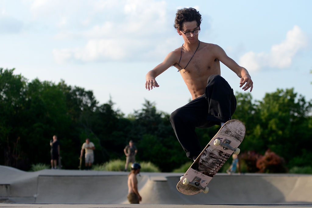 Manny Maire flies into the air while skating during Shred Fest
